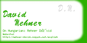 david mehner business card